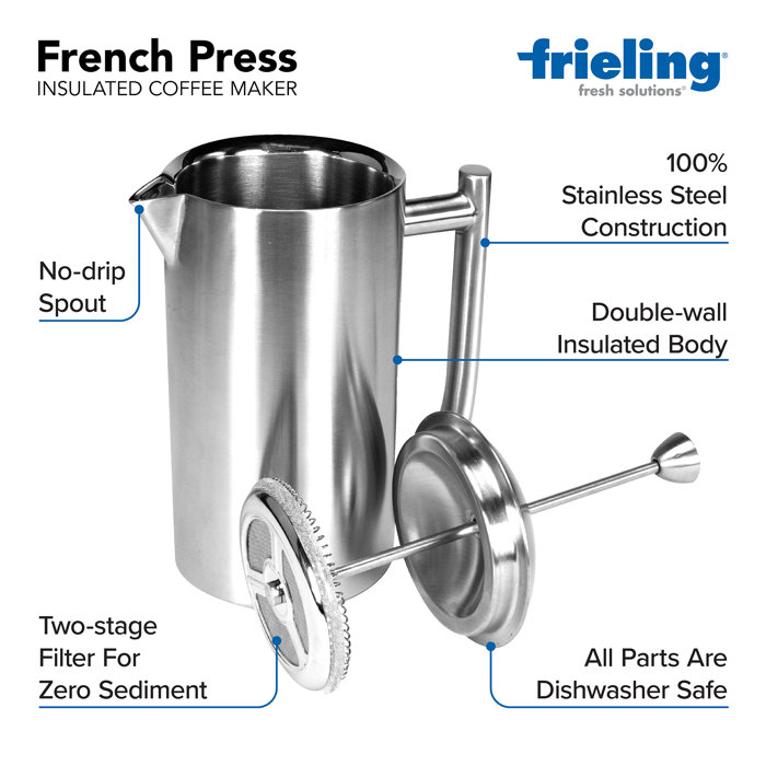 Frieling Brushed Stainless Steel French Press & Reviews Wayfair